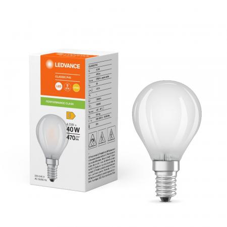 Ledvance E14 LED Tropfenlampe Classic matt 4W wie 40W 2700K warmweißes Licht